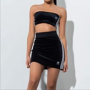 Adidas Velvet Black Mini Skirt